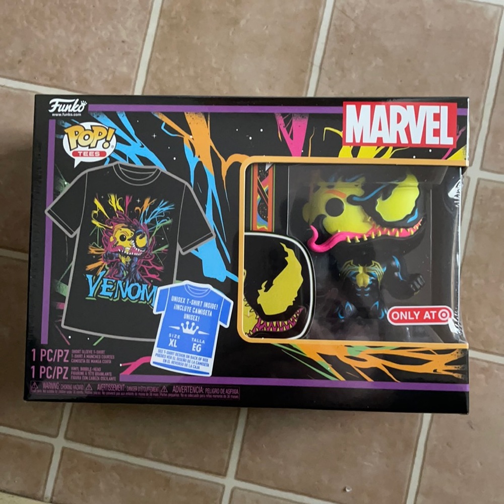 Blacklight Eddie Brock Venom Funko & Shirt